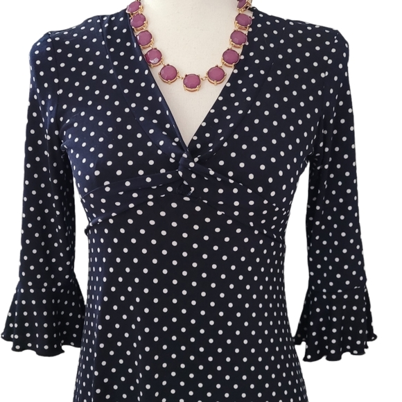 Polka dot dress Jessica Howard Vintage Navy Blue - Picture 12 of 15
